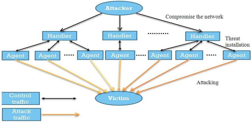 Architecture of Distributed Denial of Service (DDoS) attack