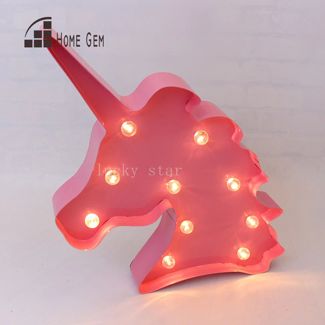 12inch LED Marquee Sign metal Unicorn shape Indoor room Deration