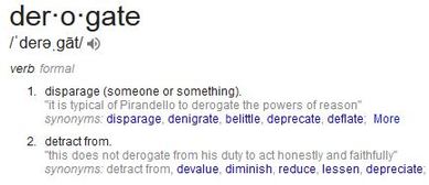 Derogate (Google definition)