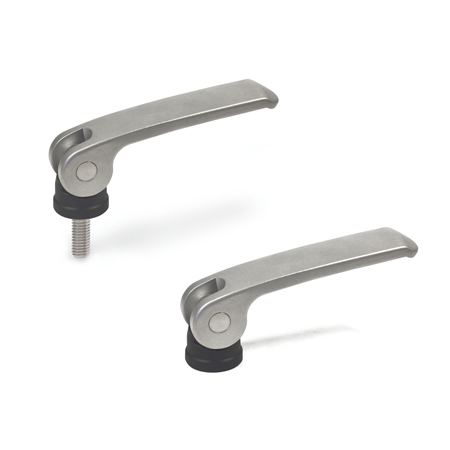 Stainless Steel-Clamping levers with eccentrical cam Single parts Stainless  Steel / Contact plate Plastic