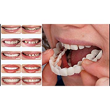 Yiwa Teeth Whitening Teeth Snap Cosmetic Denture False Teeth Easy Wear Oral  Care