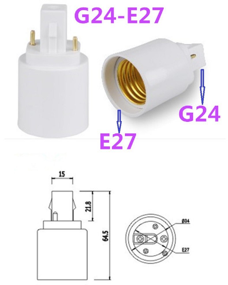 Traveller Location: Comprar 20 unids LED G24 a E27 Bases g24 e27 bombilla  lámpara soporte adaptador convertir E27 bombilla led G24 Bases socket  adaptador alta