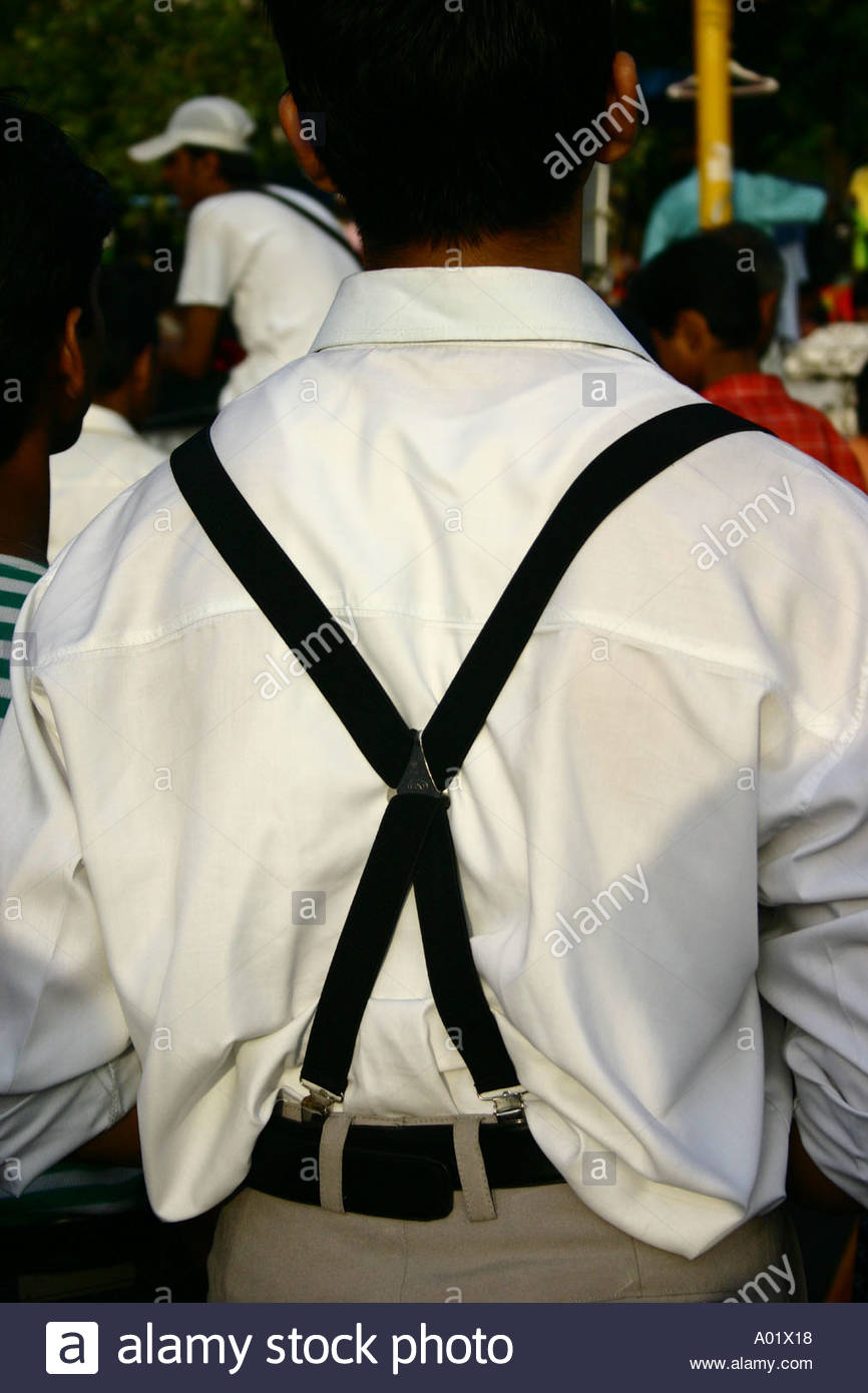 RSC0233 Man fashion Gallies Man in Black Braces and white shirt Bombay now  Mumbai Maharastra India