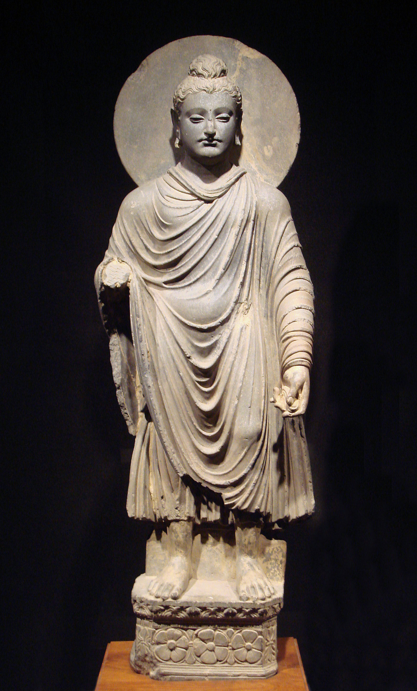One of the first representations of the Buddha, 1st-2nd century CE, Gandhara  in Pakistan.