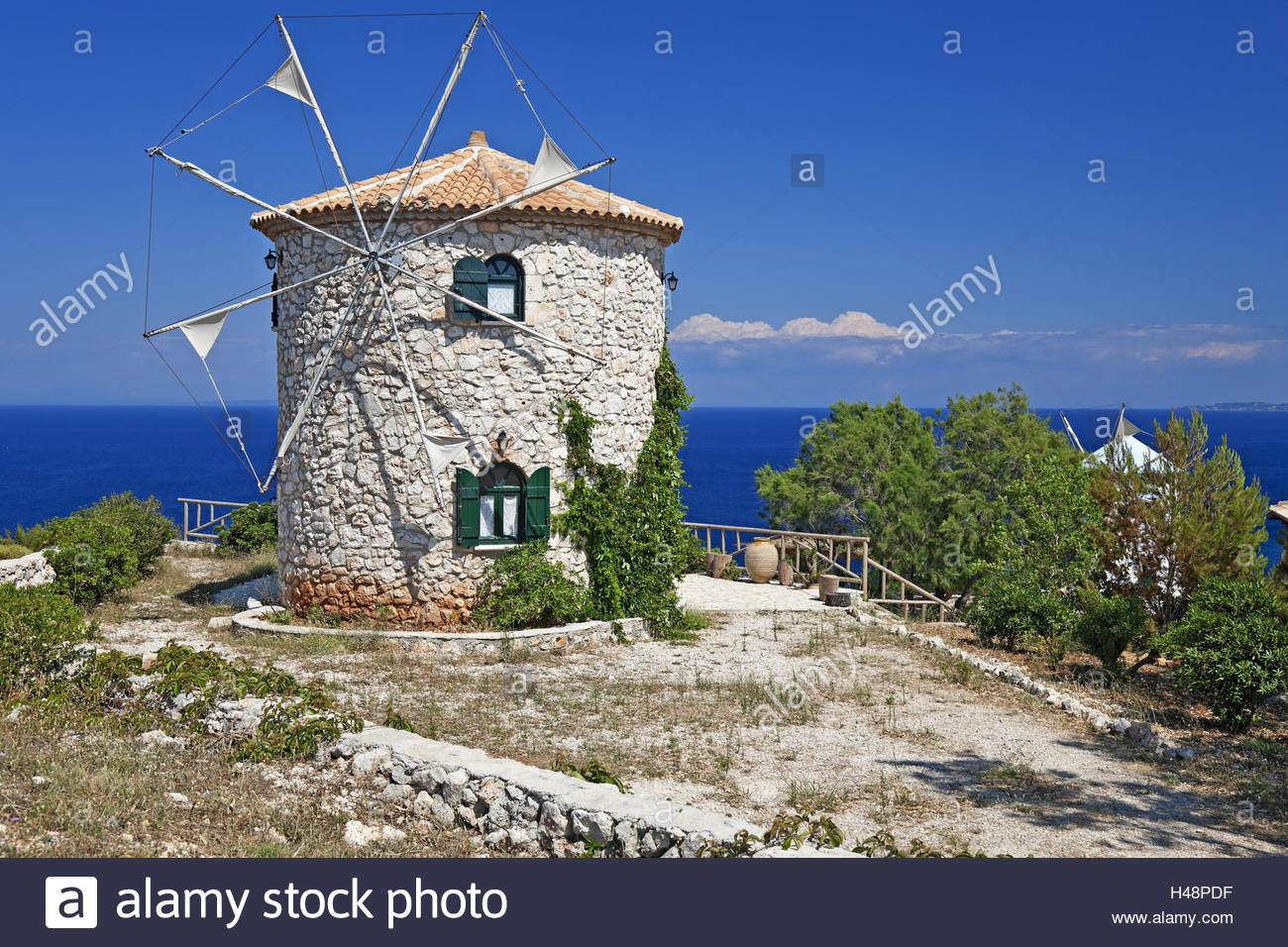 Greece, Zakynthos, windmill, cape Skinari, - Stock Image