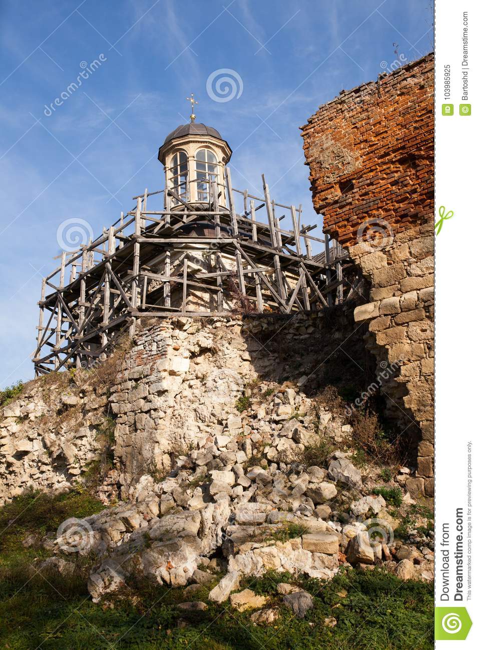Half-ruined Sieniawski Castle 1534 year in Berezhany