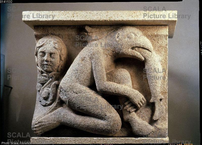 Wiligelmo (Workshop) Metope with ichthyophagist