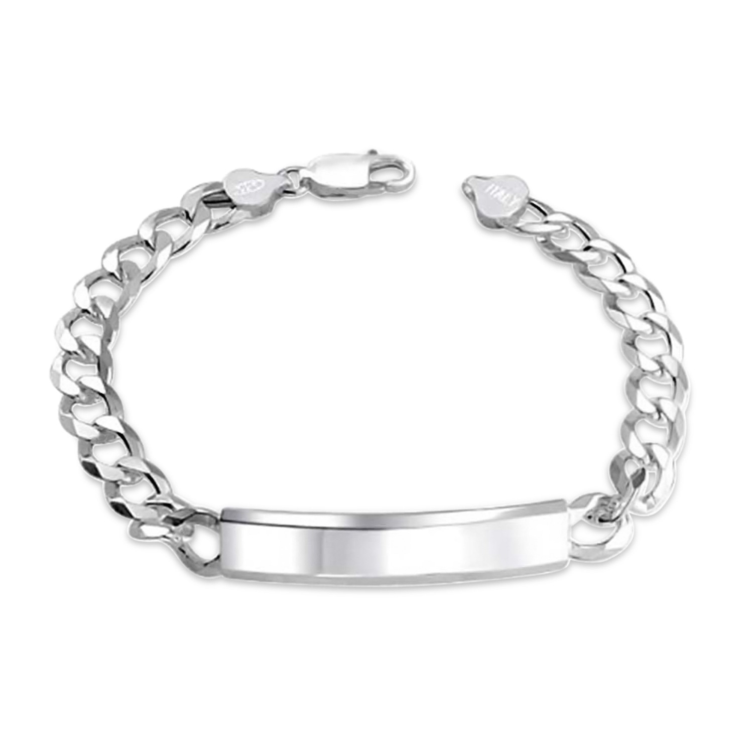 Bling Jewelry 925 Sterling Italy Curb Chain Link 180 Gauge Mens ID Bracelet