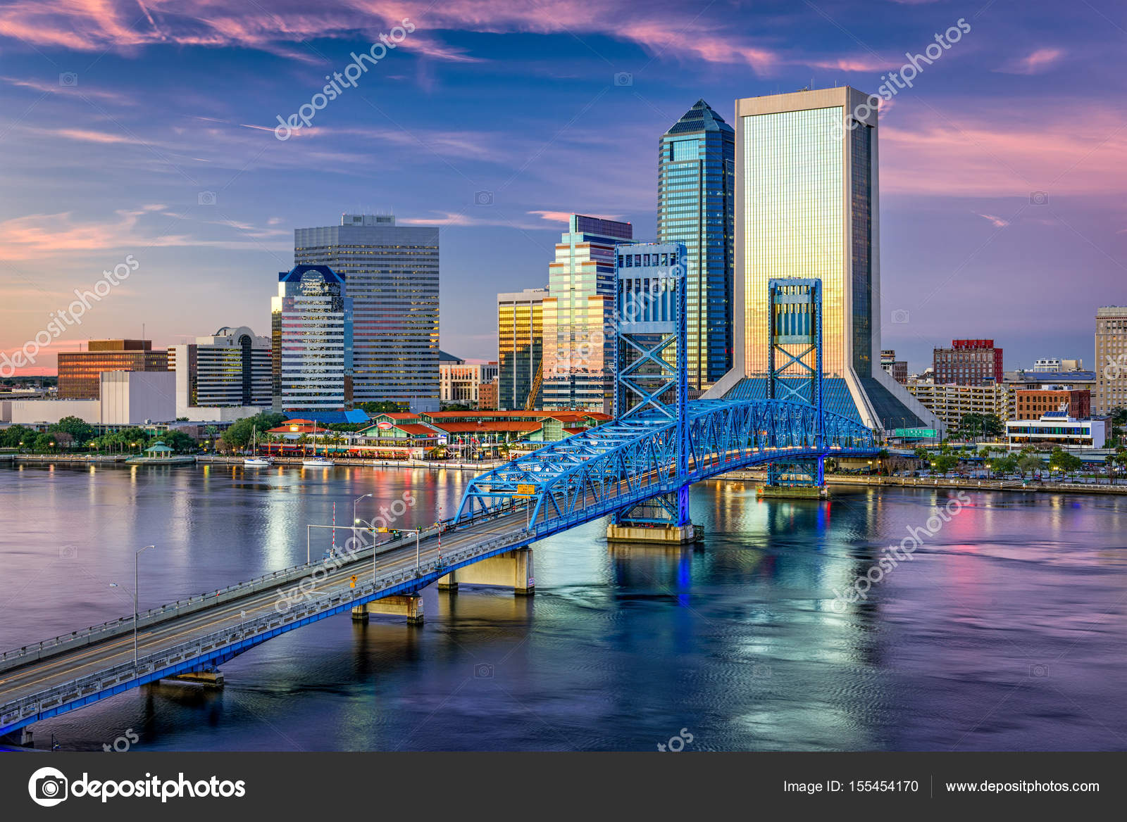 Skyline del centro de la ciudad de Jacksonville, Florida, Usa — Foto de  sepavone