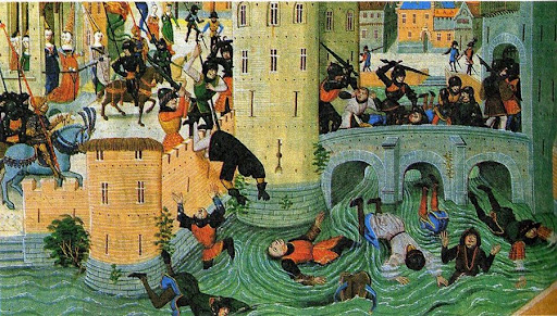 En el siglo XIV como consecuencia de la peste negra y la Guerra de los Cien  Años entre Francia e Inglaterra, se sintió una disminución de la producción