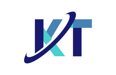 KT Ellipse Swoosh Ribbon Letter Logo