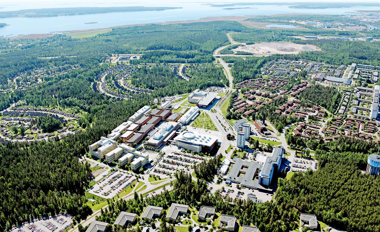 Flygfoto över Karlstads universitet