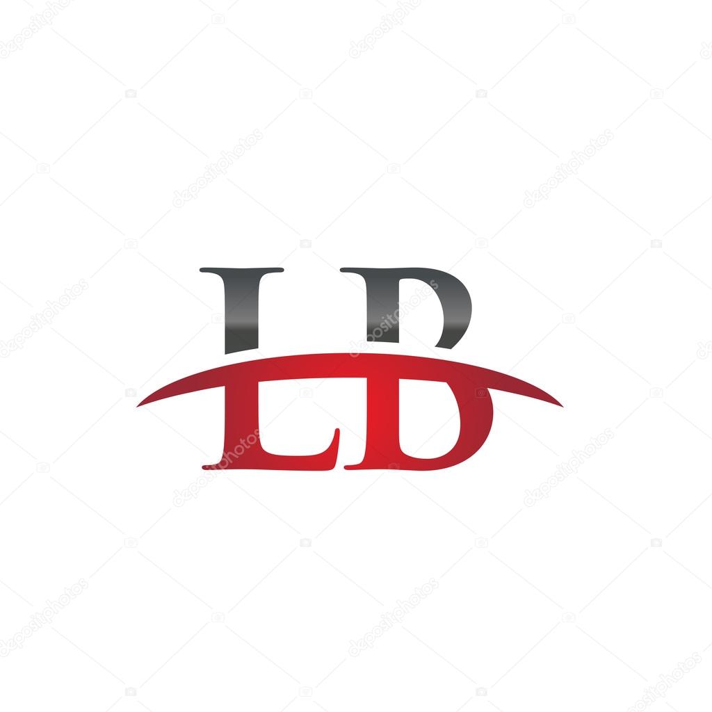 Letra inicial Lb rojo swoosh logo swoosh logo — Vector de stock