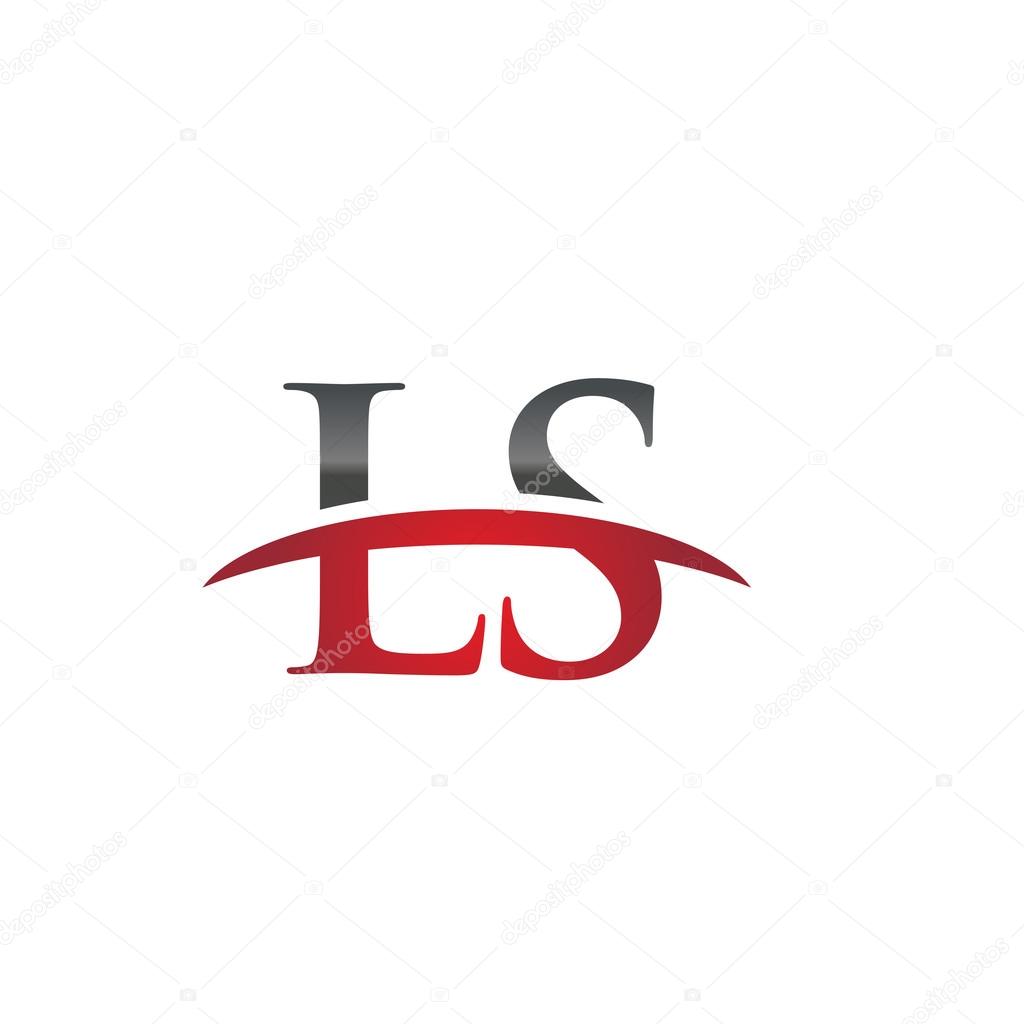 Letra inicial Ls rojo swoosh logo swoosh logo — Vector de stock
