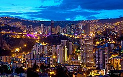 Ciudad de La Paz de noche