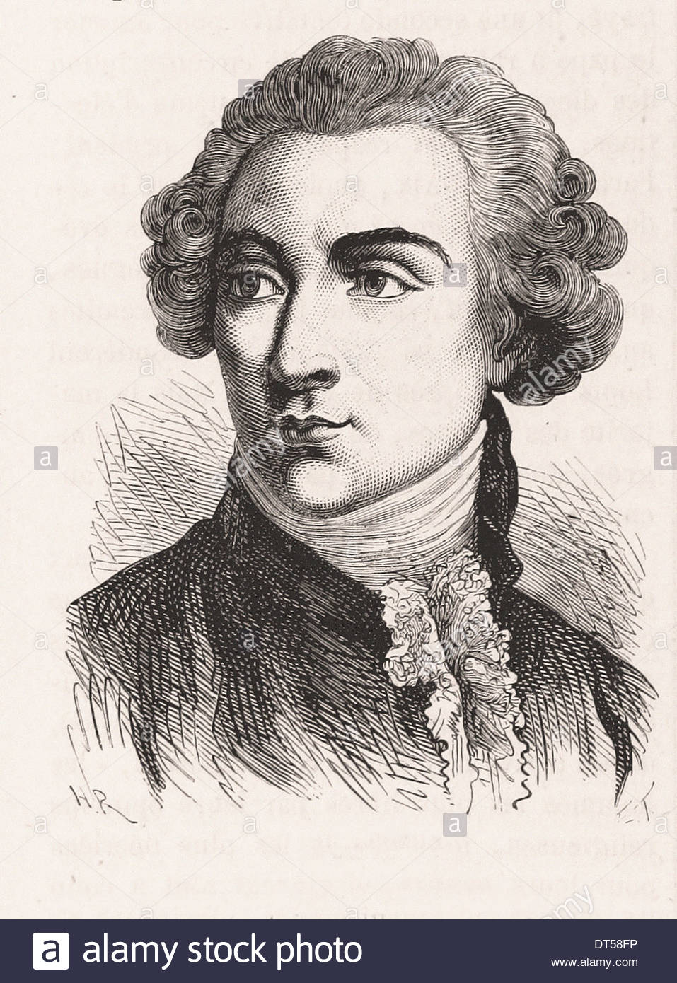 Portrait of Pierre Choderlos de Laclos - French engraving XIX th century